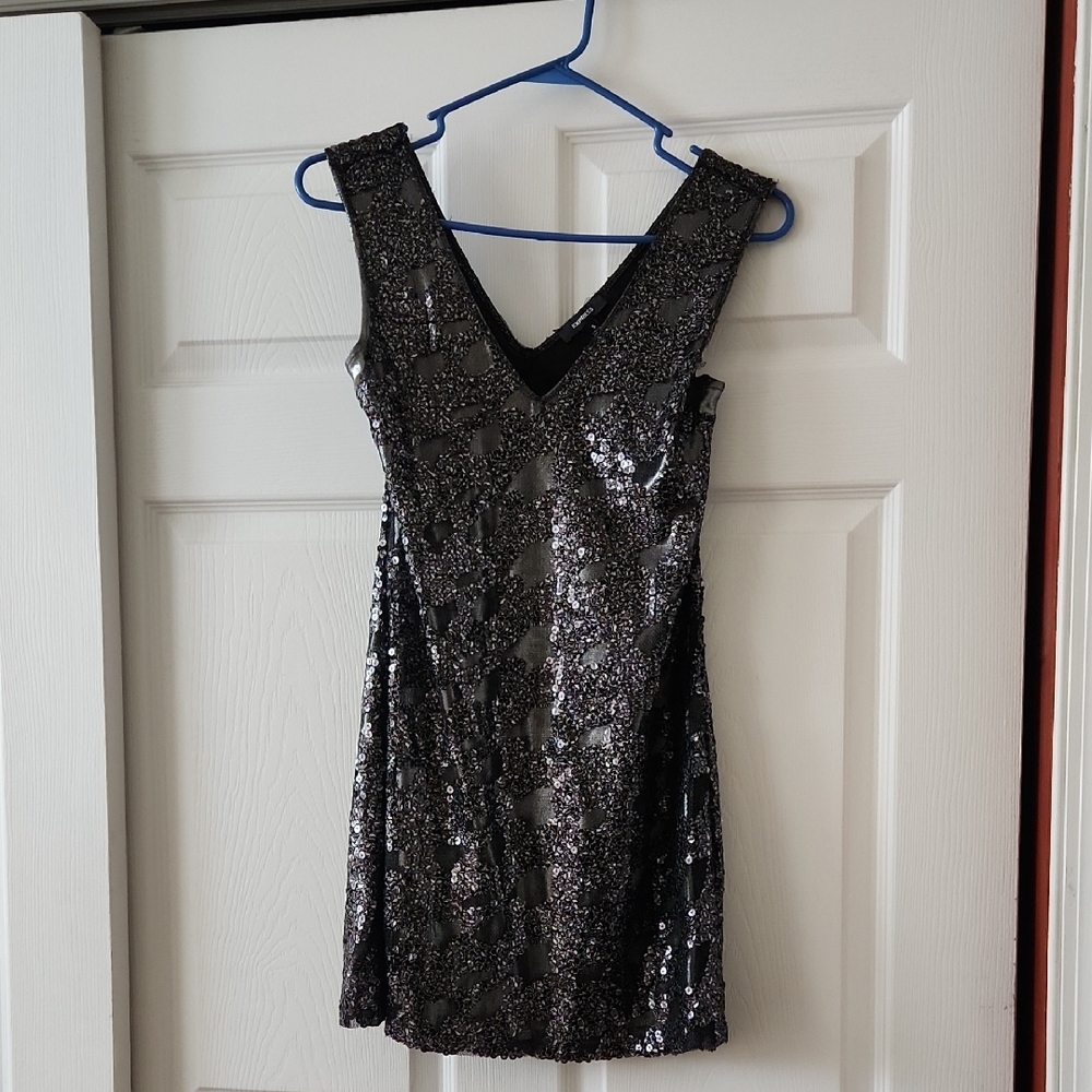 Elegant Black Sequin Dress